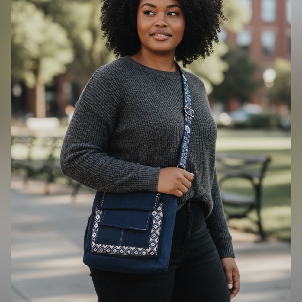 Handmade Corduroy Crossbody Bag:‎ Upcycled Boho Shoulder Purse